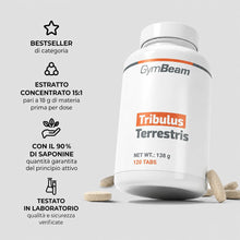 Carica l'immagine nel visualizzatore di Gallery, GymBeam Tribulus Terrestris Estratto Potente - un Aiuto a Favore del Testosterone, 1200mg per Dose, per l'Uomo, 90% di S