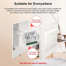 Carica l'immagine nel visualizzatore di Gallery, MHCOZY Tuya Smart Life app Modulo relè WiFi a contatto secco, 1 canale DC 12/24V AC 100-240V, funziona con Alexa Google 