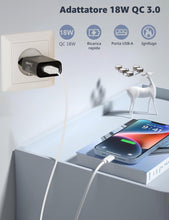 Carica l'immagine nel visualizzatore di Gallery, 4 Pezzi Caricatore USB Quick Charge 3.0 18W, Carica Batterie Cellulare, Universale Caricabatterie Alimentatore Spina USB