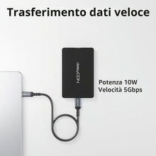 Carica l'immagine nel visualizzatore di Gallery, deleyCON 0,5m Cavo USB 3.0 Micro-B Corto 5 Gbps - USB-C a Micro-B - Cavo Dati in Nylon per Box/HDD/SSD Esterni - per Tos