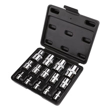 Carica l'immagine nel visualizzatore di Gallery, Amazon Basics set di 14 prese Torx esterne, E4-E24, unità da 1/4", 3/8", 1/2", con custodia
