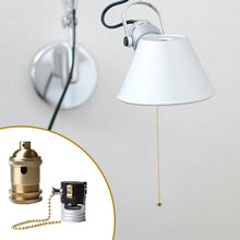 Carica l'immagine nel visualizzatore di Gallery, Portalampada vintage in alluminio E27: portalampada M10 E27 bronzo con interruttore a tirante, adattatore per lampada a 