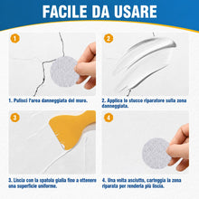 Carica l'immagine nel visualizzatore di Gallery, Stucco per Muro Bianco Pronto, 250g Stucco Muro per Buchi, Crepe, Sfogliature &amp; Graffiti, Con Patch per Cartongesso, Spa