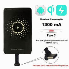 Carica l'immagine nel visualizzatore di Gallery, MyMAX – Ricevitore e adattatore ricarica wireless Qi di USB tipo C 1300mA, compatibile con Google, Samsung, Huawei, LG, 