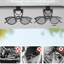 Carica l'immagine nel visualizzatore di Gallery, 2 Pezzi Porta Occhiali Auto,Clip portaocchiali per auto,Accessori per visiera auto per la maggior parte degli occhiali (