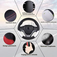 Carica l'immagine nel visualizzatore di Gallery, Pahajim Coprivolante D Shape 37-38 cm Copri Volante Forma D Copri Sterzo in Pelle PU Traspirante Antiscivolo Fondo Piatt