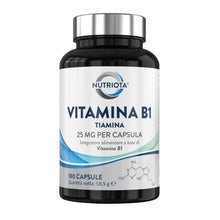 Carica l'immagine nel visualizzatore di Gallery, Vitamina B1 (tiamina), 25 mg per capsula, 180 capsule di vitamina B1 ad alto dosaggio, adatta ai vegani, integratore ali