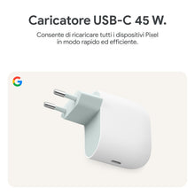 Carica l'immagine nel visualizzatore di Gallery, Caricatore Google USB-C 45 W - Caricatore per la ricarica rapida di smartphone Pixel - Compatibile con i prodotti Made b