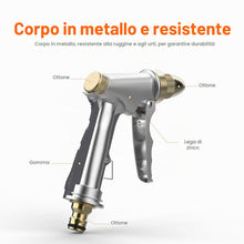 Carica l'immagine nel visualizzatore di Gallery, Ibergrif M20284 Pistola da giardino in Metallo, pistola ad acqua a pressione con ugello in ottone completo, con 4 modell