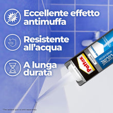 Carica l'immagine nel visualizzatore di Gallery, Pattex Bagni &amp; Cucine Original, Silicone trasparente sigillante antimuffa resistente all'acqua, Sigillante impermeabile 