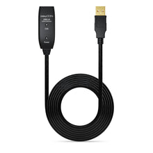Carica l'immagine nel visualizzatore di Gallery, deleyCON 10m USB 2.0 Ripetitore Cavo di Estensione Attivo con Amplificatore di Segnale Porte USB-A e USB-A - Nero