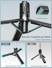 Carica l'immagine nel visualizzatore di Gallery, Bastone Selfie Treppiede Migliorato- 2 Luce di Riempimento, 114 CM Selfie Stick Treppiede per Telefono Extra Lungo con T