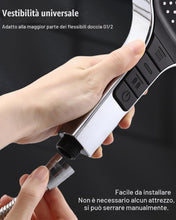 Carica l'immagine nel visualizzatore di Gallery, Soffione ad Alta Pressione Quadrato Cromato - 7 Funzioni Getto, Anticalcare, Risparmio Idrico Universale per Doccia, Sho