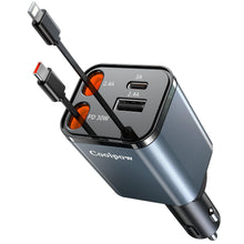 Carica l'immagine nel visualizzatore di Gallery, Coolpow Caricatore Auto USB C【Ricarica Rapido】Accendisigari USB Retrattile