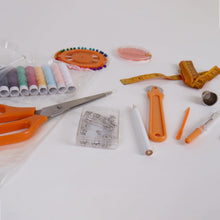 Carica l'immagine nel visualizzatore di Gallery, Hobby Gift Scatola Media per Cucito con Manico - Cestino Porta Cucito in Cotone con Scomparti per Strumenti e Accessori Creativi - 18,5 x 25,5 x 14,5 cm, Pois Verde Acqua