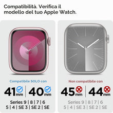 Carica l'immagine nel visualizzatore di Gallery, Spigen Cover Rugged Armor Compatibile con Apple Watch Series per 9/8/7 (41mm), 6/SE/5/4 (40mm) e 3/2/1 (38mm) - Nero