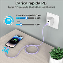 Carica l'immagine nel visualizzatore di Gallery, Cavo di Ricarica per iPhone 15, Cavo Ricarica Rapida USB C a USB C 60W per Phone 15, iPad Pro 2022, MacBook Pro, Samsung