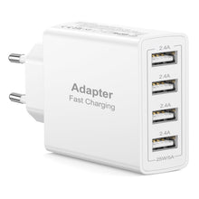 Carica l'immagine nel visualizzatore di Gallery, Caricatore USB, 4 Porte 25W/5A Presa USB Multipla Alimentatore USB Multiplo Caricabatteria Cellulare Rapido per iPhone D