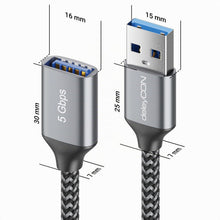 Carica l'immagine nel visualizzatore di Gallery, deleyCON 2m Prolunga USB 3.0 5Gbps (Connettore A a Presa A) - Collegamento per Tastiera, Mouse, Stampante, Scanner, Foto