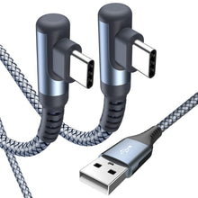 Carica l'immagine nel visualizzatore di Gallery, Cavo USB C angolo di 90 gradi [2 pezzi 2m] ricarica rapida, cavo di ricarica Cavo USB C in nylon tipo C per Samsung Gala