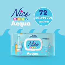 Carica l'immagine nel visualizzatore di Gallery, Nice Baby Acqua Salviette per Cambio Pannolino, con il 98% di Acqua ed Estratto di Aloe, Dermatologicamente Testate, Con