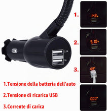 Carica l'immagine nel visualizzatore di Gallery, 3 in 1 Supporto smartphone per auto Porta cellulare auto con Doppia USB e Braccio Regolabile 360° Visualizza la tensione