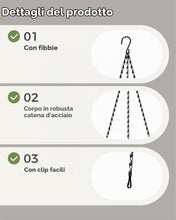 Carica l'immagine nel visualizzatore di Gallery, Bamworld Set di 3 Catenelle da 45 cm Nere per Sospensione, per Vasi da Appendere, Portavasi da Interno e Portapiante, Us
