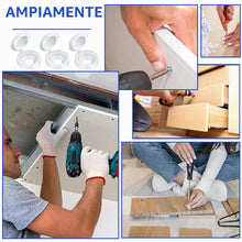 Carica l'immagine nel visualizzatore di Gallery, EIHI 60 Pezzi Tappi Coprivite Incernierato in Plastica, Copri Viti, Tappi A Vite Piega per Numero 6/8 Viti, Ripiegabile 