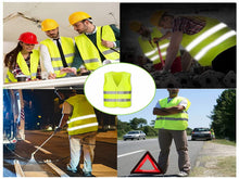 Carica l'immagine nel visualizzatore di Gallery, Anlising Gilet di Sicurezza, 4PCS Giallo Giubbotto di Sicurezza Riflettente, Gilet di Sicurezza ad Alta visibilità,Gilet