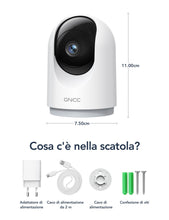 Carica l'immagine nel visualizzatore di Gallery, GNCC 2K Telecamera Wi-Fi Interno 2.4/5GHz Visione Notturna(Confezione da 1)