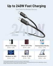Carica l'immagine nel visualizzatore di Gallery, CUKTECH Cavo da USB-C a USB-C da 240 W, ricarica rapida 6 A, nero