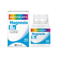 Carica l'immagine nel visualizzatore di Gallery, Massigen - Magnesio B6, 60 Capsule, Integratore per Funzione Muscolare e Nervosa, Contribuisce al Benessere Energetico e
