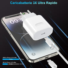 Carica l'immagine nel visualizzatore di Gallery, Caricatore iPhone Certificato Apple MFi, Caricabatterie USB C da 25W per iPhone 14/13/12/11/Pro Max Plus Mini SE XR X XS