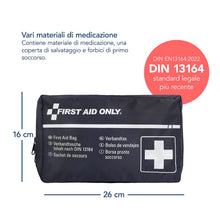 Carica l'immagine nel visualizzatore di Gallery, First Aid Only Borsa di pronto soccorso per auto DIN 13164 | Kit di emergenza per auto e moto | P-10019