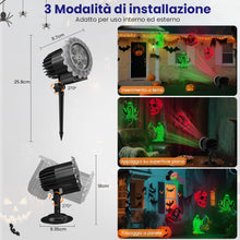 Carica l'immagine nel visualizzatore di Gallery, OUSFOT Proiettore Halloween Esterno 9V Scorrevole Singolo Integrato