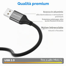 Carica l'immagine nel visualizzatore di Gallery, deleyCON 0,5m Cavo USB Stampante Cavo Scanner Printer Cable USB-A a USB-B