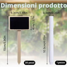 Carica l'immagine nel visualizzatore di Gallery, 20 Pcs Etichette per Piante in Legno Targhette per Orto con Pennarello Impermeabile per Piante da Giardino,Semi,Fiori,Er