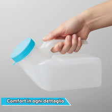 Carica l'immagine nel visualizzatore di Gallery, Orinatoio Uomo 1L con Coperchio – Bottiglia Urinaria Maschile Portatile, Orinatoio Maschile Antigoccia per Casa, Viaggio