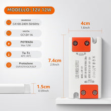 Carica l'immagine nel visualizzatore di Gallery, LED Alimentatore 220V a DC 12V 12W 1A LED Trasformatore Compatto