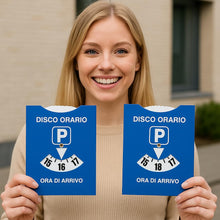 Carica l'immagine nel visualizzatore di Gallery, PAIF Disco Orario Auto Europeo Unificato con Busta Protettiva in PVC - 15x12 CM Parchimetro Disco Orario Italiano x Auto