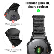 Carica l'immagine nel visualizzatore di Gallery, Cinturino per Garmin Fenix 7 Pro/Fenix 6 Pro/EPIX, Cinturino in Nylon a Strappo da 22 mm con Passante per Fenix 5/EPIX P