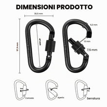 Carica l'immagine nel visualizzatore di Gallery, flintronic 10 Pezzi Moschettone Portachiavi, Piccoli Moschettone Piccolo Alluminio, Moschettoni a Vite Multiuso, Pesante