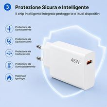 Carica l'immagine nel visualizzatore di Gallery, Caricatore 45W per Xiaomi, Cavo USB-C 1M, Ricarica Rapida