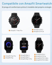 Carica l'immagine nel visualizzatore di Gallery, MoKo Caricatore Compatibile con Amazfit Active/GTS 2/2e/2 Mini/4 Mini/GTR Mini/2/2e/Bip 5/5 Unity/3/3 Pro/Bip U/T-Rex Pr