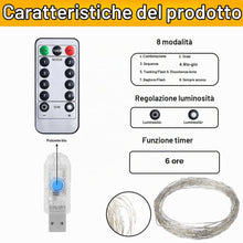 Carica l'immagine nel visualizzatore di Gallery, Vicloon Luci a Stringa USB, 2x10M 100 LED ,Telecomando Timer,Bianco Caldo