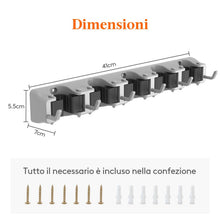 Carica l'immagine nel visualizzatore di Gallery, Lifewit Porta Scope Parete, 5 slot 6 Ganci, Confezione da 1, Nero