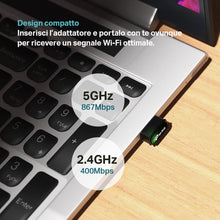 Carica l'immagine nel visualizzatore di Gallery, TP-Link Archer T3U Nano Adattatore USB AC1300Mbps Chiavetta Wi-Fi PC Fisso
