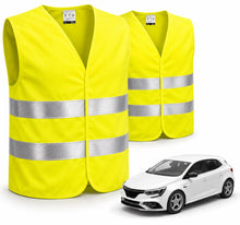 Carica l'immagine nel visualizzatore di Gallery, 2X Gilet di Sicurezza Auto 2027 Giallo ISO20471 – Gilet Riflettenti Alta visibilità Neon per Veicoli, Auto e Camion – Ac