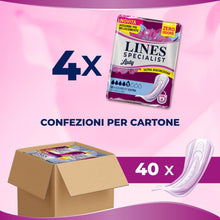 Carica l'immagine nel visualizzatore di Gallery, Lines Specialist Lady Extra, Assorbenti per Incontinenza Donna, con Tecnologia Zero Odore e Barriere Laterali Protettive