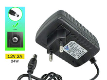 Carica l'immagine nel visualizzatore di Gallery, Alimentatore Con Spina EU, Trasformatore da AC 220V a DC 12V (24W 2A)